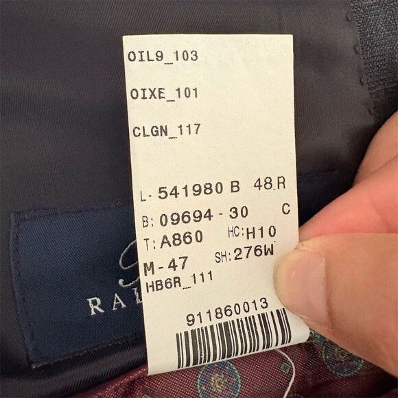 Ralph Lauren Men's Wool Navy Check Blazer Size 48 Classic Fit Business - Picture 8 of 8